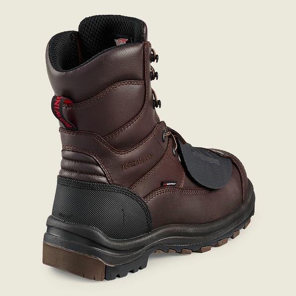 Men's Red Wing King Toe 8-inch Waterproof CSA Metguard Safety Toe Boot Work Boots Brown | IL021QABN