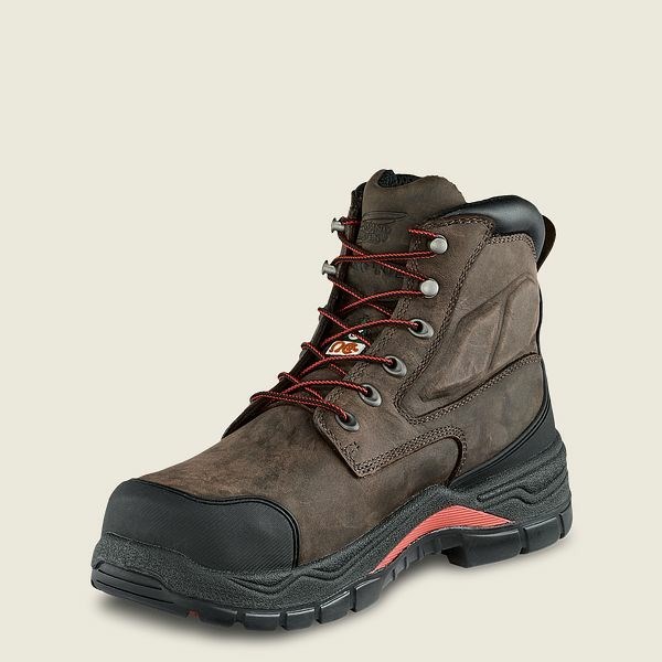 Men's Red Wing King Toe ADC 6-inch Insulated, Waterproof CSA Safety Toe Boots Brown / Black | IL341RGLS