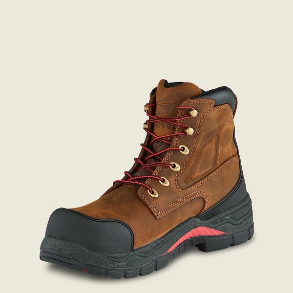 Men's Red Wing King Toe ADC 6-inch Waterproof Safety Toe Boot Work Boots Brown | IL235GEKP