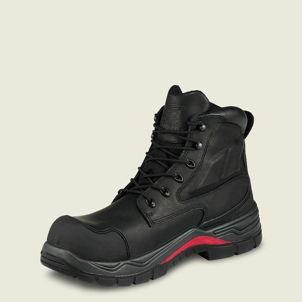 Men's Red Wing King Toe ADC 6-inch Waterproof Safety Toe Boot Work Boots Black | IL792NQKO