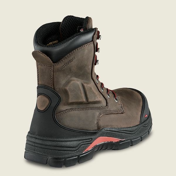 Men's Red Wing King Toe ADC 8-inch Insulated, Waterproof CSA Safety Toe Boots Brown / Black | IL391ZMFO