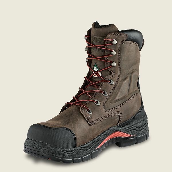 Men's Red Wing King Toe ADC 8-inch Insulated, Waterproof CSA Safety Toe Boots Brown / Black | IL391ZMFO