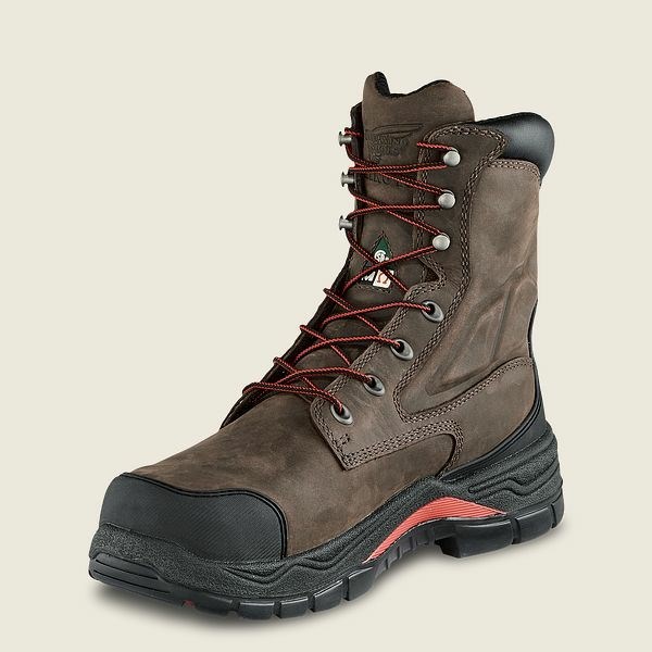 Men's Red Wing King Toe ADC 8-inch Waterproof CSA Metguard Safety Toe Boot Work Boots Grey | IL386XZJG