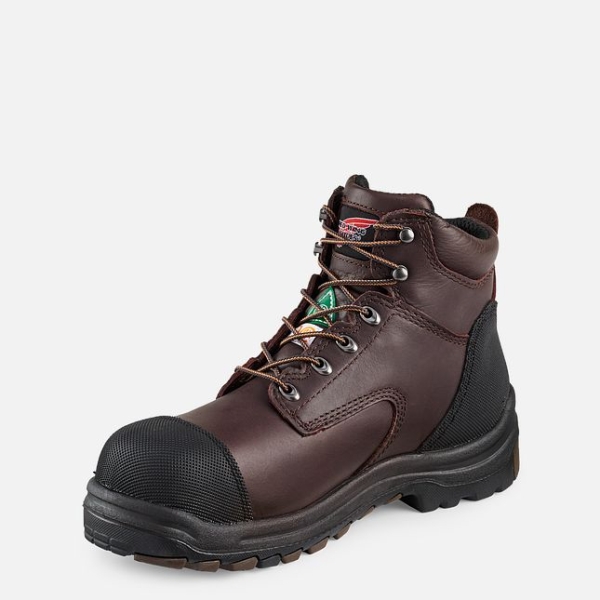 Men's Red Wing King Toe® 6-inch Waterproof CSA Work Boots Brown | IL107QOPR