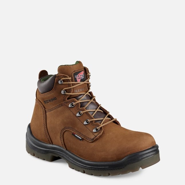 Men\'s Red Wing King Toe® 6-inch Waterproof Work Boots Brown | IL583HOQN