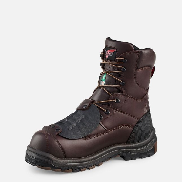 Men's Red Wing King Toe® 8-inch CSA Metguard Waterproof Shoes Brown | IL390YSMZ