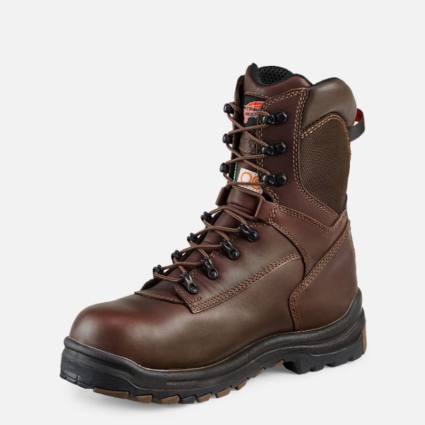 Men's Red Wing King Toe® 8-inch Insulated CSA Waterproof Shoes Brown | IL482GMWS