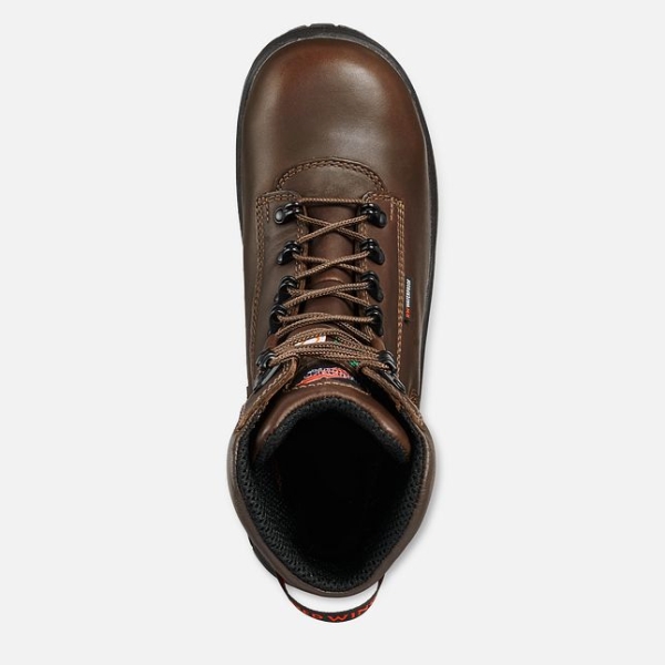 Men's Red Wing King Toe® 8-inch Insulated CSA Waterproof Shoes Brown | IL482GMWS