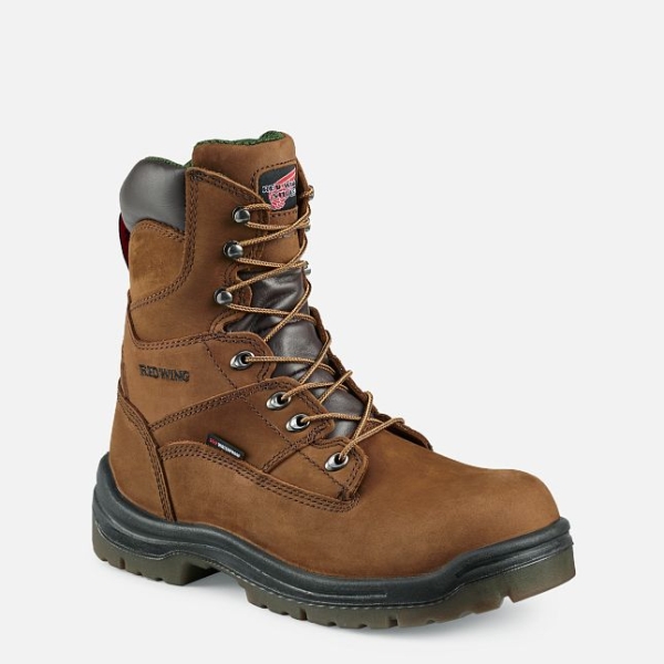 Men\'s Red Wing King Toe® 8-inch Insulated, Waterproof Work Boots Brown | IL685JUQX