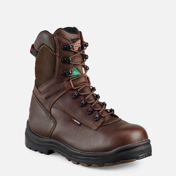 Men\'s Red Wing King Toe® 8-inch Insulated, Waterproof CSA Work Boots Brown | IL860LSJF