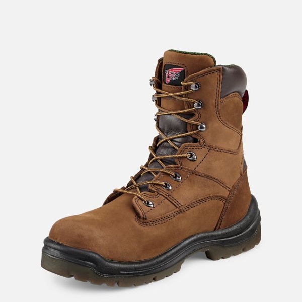 Men's Red Wing King Toe® 8-inch Waterproof Shoes Brown | IL307NAIS