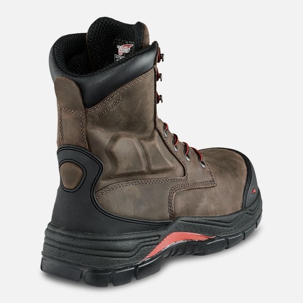 Men's Red Wing King Toe® Adc 8-inch Waterproof CSA Metguard Work Boots Brown | IL364XGWY