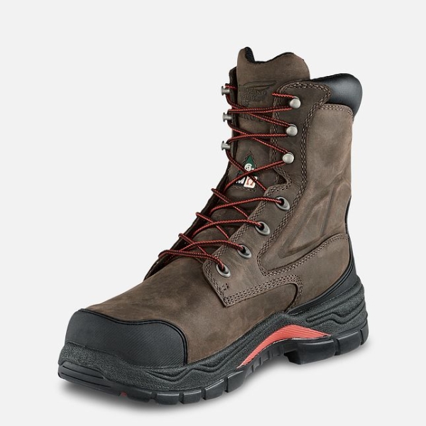 Men's Red Wing King Toe® Adc 8-inch Waterproof CSA Metguard Safety Shoes Brown | IL381SXPQ