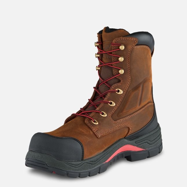 Men's Red Wing King Toe® Adc 8-inch Waterproof Work Boots Brown | IL574HDXB