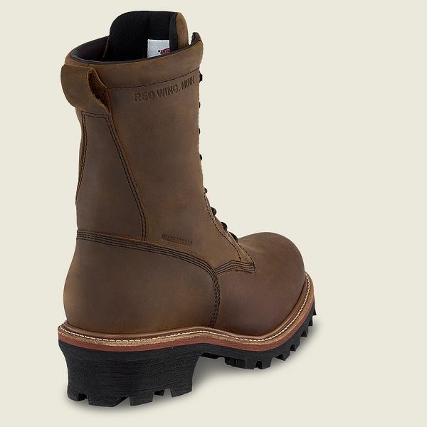 Men's Red Wing LoggerMax 9-inch Insulated, Waterproof Safety Toe Boots Black | IL469KSAR