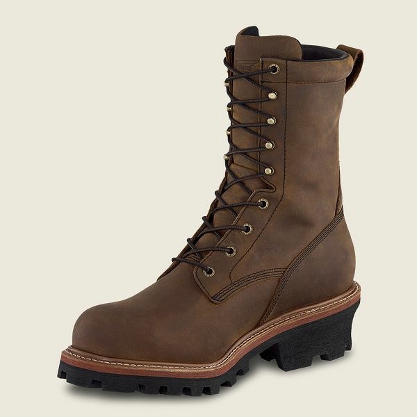 Men's Red Wing LoggerMax 9-inch Insulated, Waterproof Safety Toe Boots Black | IL469KSAR