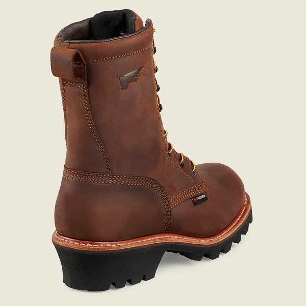 Men's Red Wing LoggerMax 9-inch Insulated, Waterproof Safety Toe Boot Work Boots Brown | IL624ZNXM