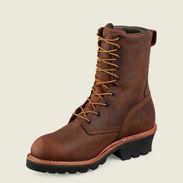 Men's Red Wing LoggerMax 9-inch Insulated, Waterproof Safety Toe Boot Work Boots Brown | IL624ZNXM