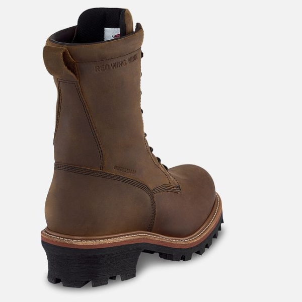 Men's Red Wing Loggermax 9-inch Insulated, Waterproof Logger Safety Shoes Brown | IL462RELA