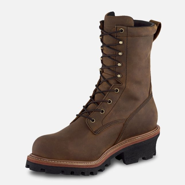 Men's Red Wing Loggermax 9-inch Insulated, Waterproof Logger Safety Shoes Brown | IL462RELA