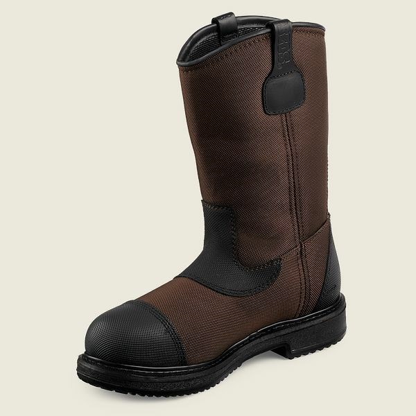 Men's Red Wing MaxBond 12-inch Waterproof Pull-On Boot Safety Toe Boots Brown / Black | IL583BYUR