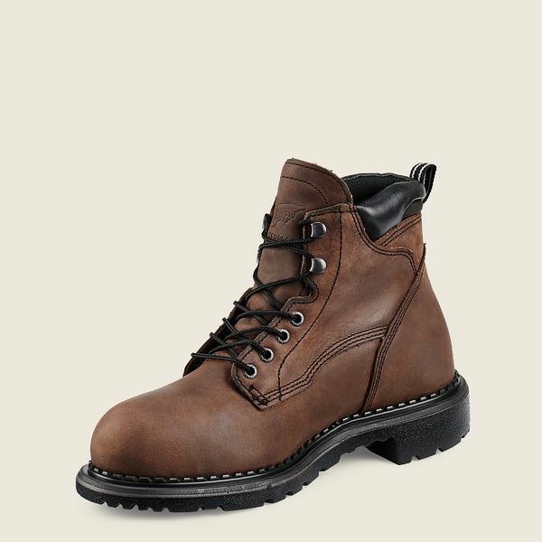 Men's Red Wing SuperSole 6-inch Waterproof Metguard Boot Safety Toe Boots Brown | IL283VWYG