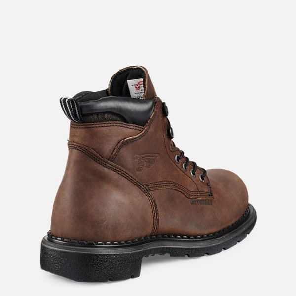 Men's Red Wing Supersole® 6-inch Metguard Waterproof Shoes Brown | IL129RBHP