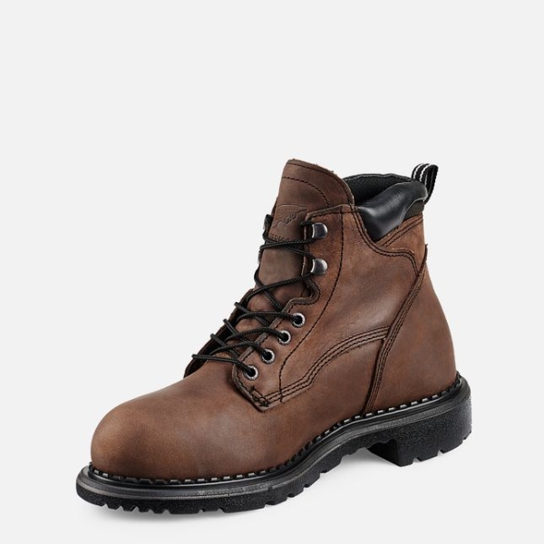 Men's Red Wing Supersole® 6-inch Metguard Waterproof Shoes Brown | IL129RBHP