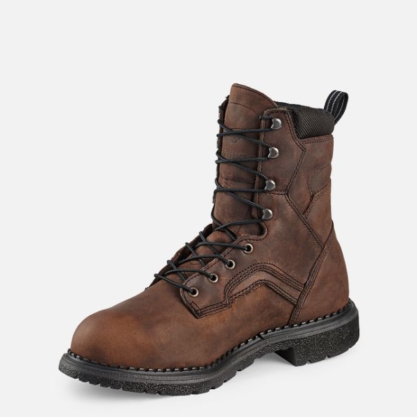 Men's Red Wing Supersole® 8-inch Metguard Waterproof Shoes Brown | IL435UXMI