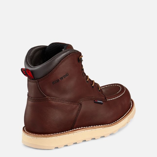 Men's Red Wing Traction Tred 6-inch Waterproof Safety Shoes Brown | IL283BMYZ