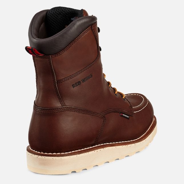 Men's Red Wing Traction Tred 8-inch Waterproof Work Boots Brown | IL307DZHM