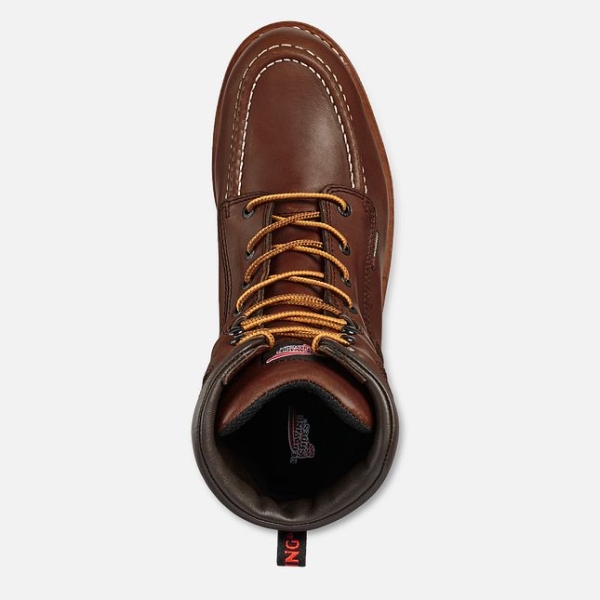 Men's Red Wing Traction Tred 8-inch Waterproof Shoes Brown | IL925ZATD