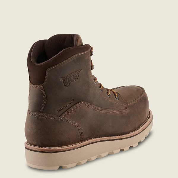 Men's Red Wing Traction Tred Lite 6-inch Waterproof Safety Toe Boot Work Boots Brown | IL276GSXK