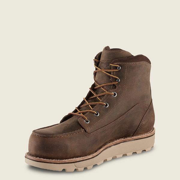 Men's Red Wing Traction Tred Lite 6-inch Waterproof Safety Toe Boot Work Boots Brown | IL276GSXK