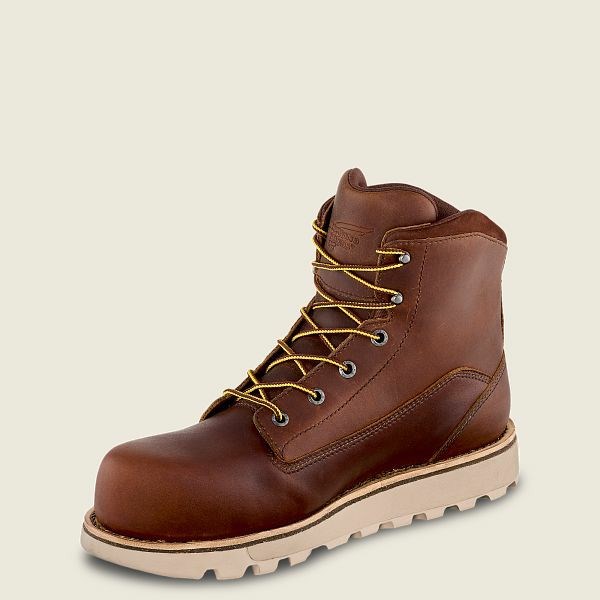 Men's Red Wing Traction Tred Lite 6-inch Waterproof Safety Toe Boot Work Boots Brown | IL354QCUV