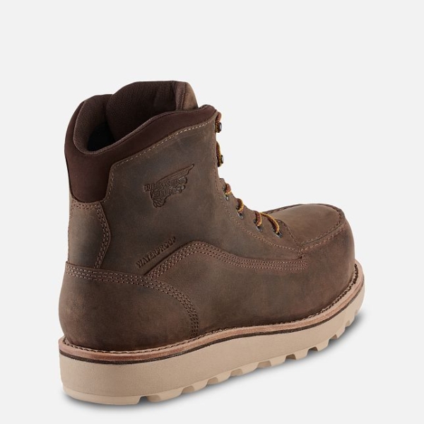 Men's Red Wing Traction Tred Lite 6-inch Waterproof Work Boots Brown | IL453UEZS