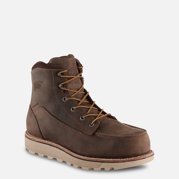 Men\'s Red Wing Traction Tred Lite 6-inch Waterproof Work Boots Brown | IL453UEZS