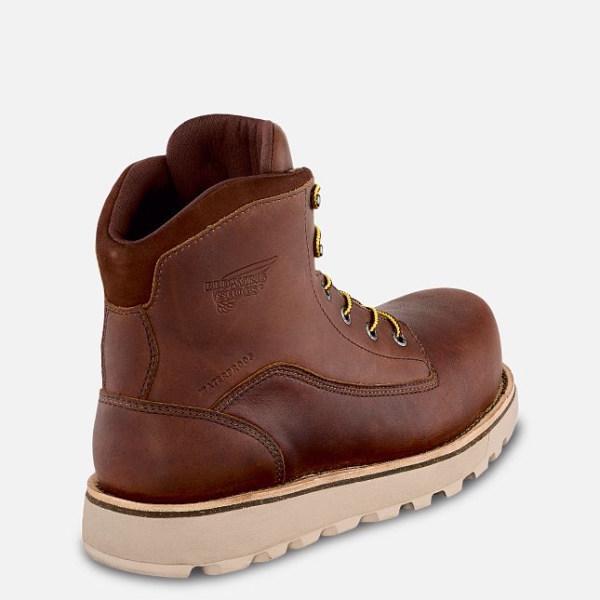 Men's Red Wing Traction Tred Lite 6-inch Waterproof Shoes Brown | IL642SMED