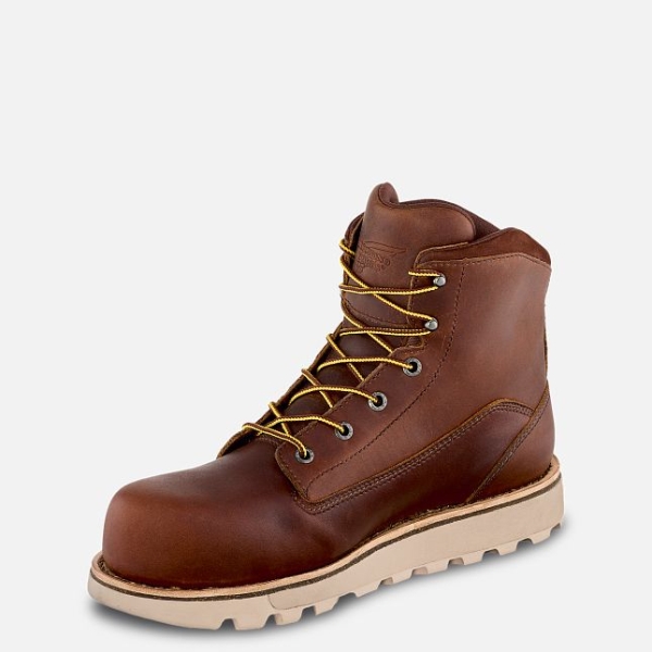 Men's Red Wing Traction Tred Lite 6-inch Waterproof Work Boots Brown | IL910UHNI