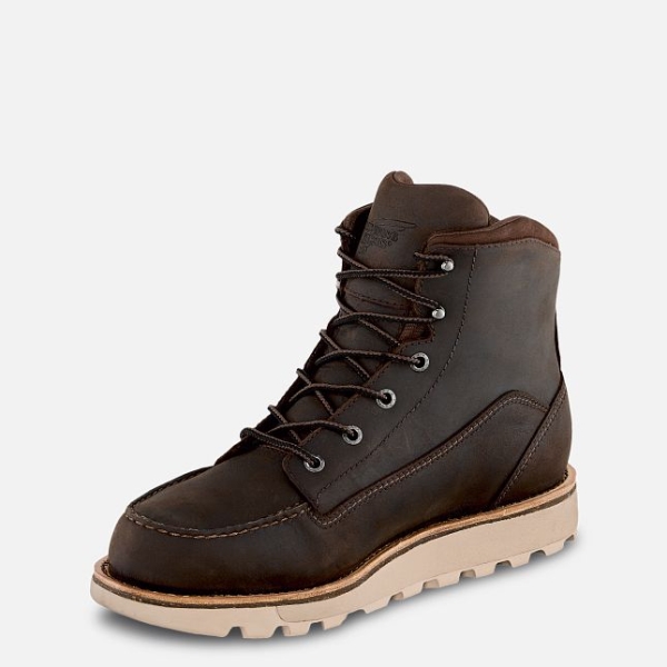 Men's Red Wing Traction Tred Lite 6-inch Waterproof Shoes Brown | IL927YEBI