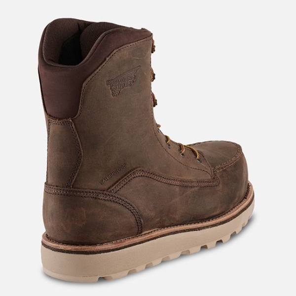 Men's Red Wing Traction Tred Lite 8-inch Waterproof Work Boots Brown | IL643YEWQ