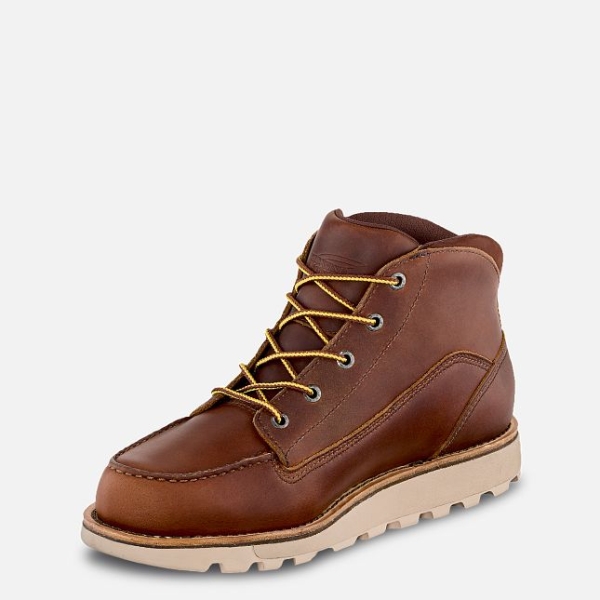 Men's Red Wing Traction Tred Lite Waterproof Chukka Work Boots Brown | IL196CLRO