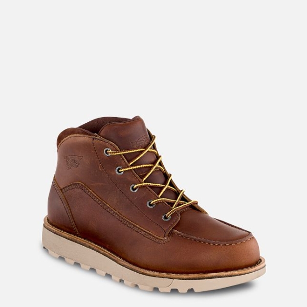 Men\'s Red Wing Traction Tred Lite Waterproof Chukka Work Boots Brown | IL196CLRO