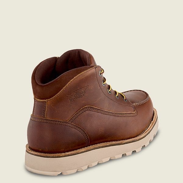 Men's Red Wing Traction Tred Lite Waterproof Soft Toe Chukka Work Boots Brown | IL729PASI