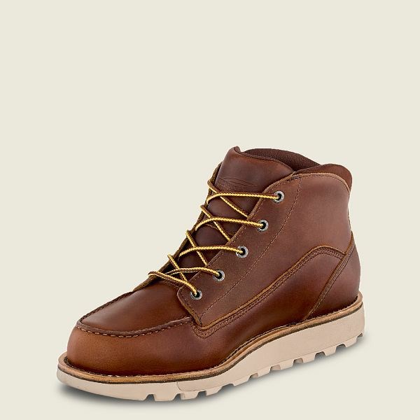 Men's Red Wing Traction Tred Lite Waterproof Soft Toe Chukka Work Boots Brown | IL729PASI