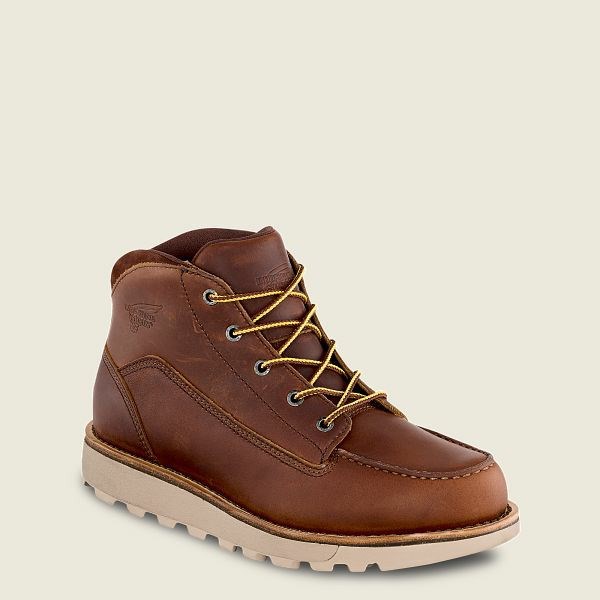 Men\'s Red Wing Traction Tred Lite Waterproof Soft Toe Chukka Work Boots Brown | IL729PASI