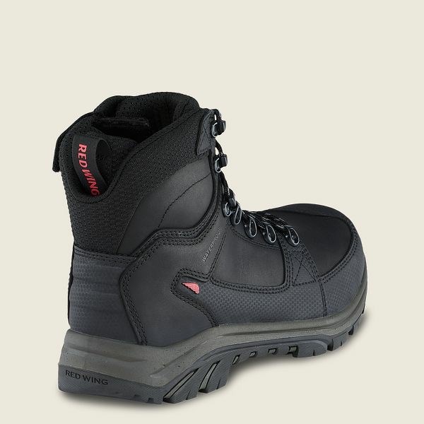 Men's Red Wing Tradesman 6-inch Side-Zip Waterproof Safety Toe Boots Black | IL408JNDV