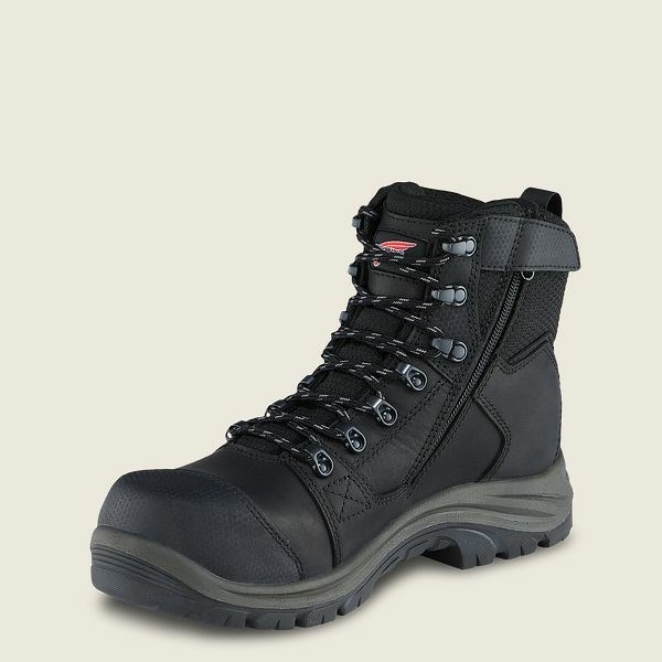 Men's Red Wing Tradesman 6-inch Side-Zip Waterproof Safety Toe Boots Black | IL408JNDV