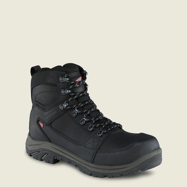 Men\'s Red Wing Tradesman 6-inch Side-Zip Waterproof Safety Toe Boots Black | IL408JNDV