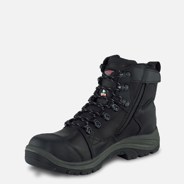 Men's Red Wing Tradesman 6-inch Side-Zip CSA Waterproof Shoes Black | IL984GRYS